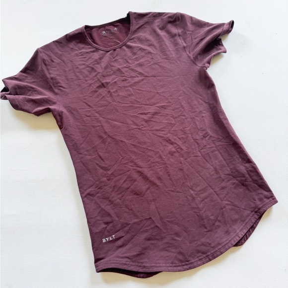 BYLT Shirt Men Extra Small Maroon Performance Premium Lux Tee Essential Crew - Picture 1 of 5